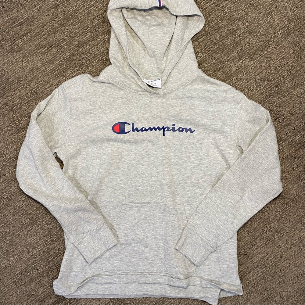 gray champion women’s hoodie - size small